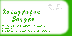 krisztofer sorger business card